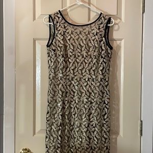 Gold leaf long dress. Special occasion dress. Inner sequence liner…